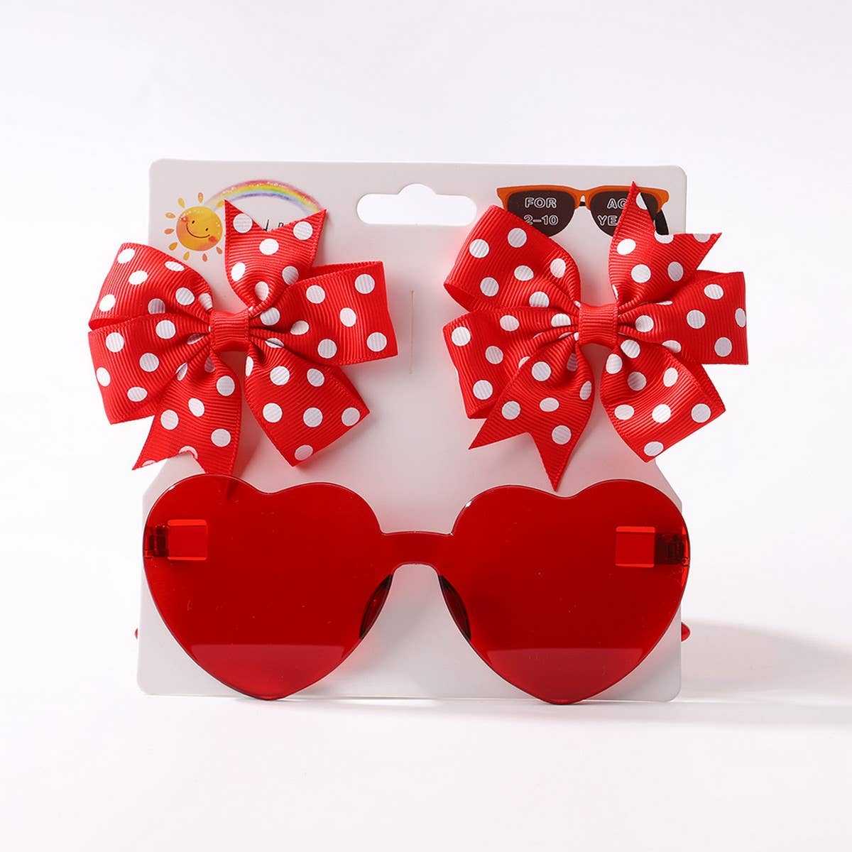 KIDS POLKA DOT GROSGRAIN BOW HAIR CLIP SUNGLASSES_CWAHA6708