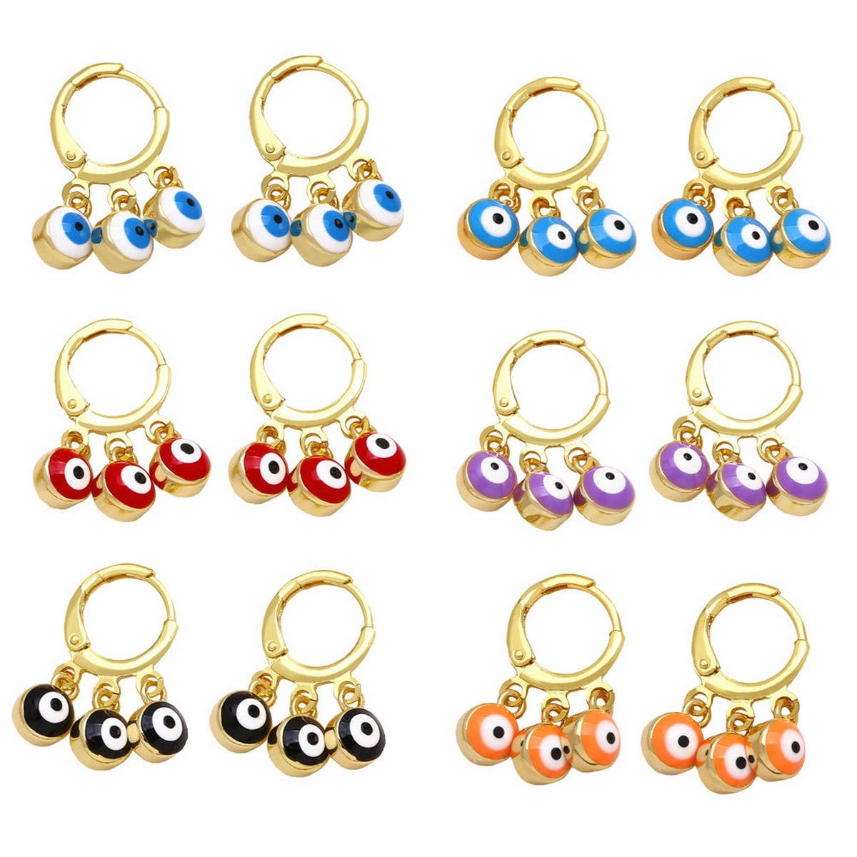 RETRO COLORFUL OIL DROP DEVILS EYE EARRINGS_CWAJE1021