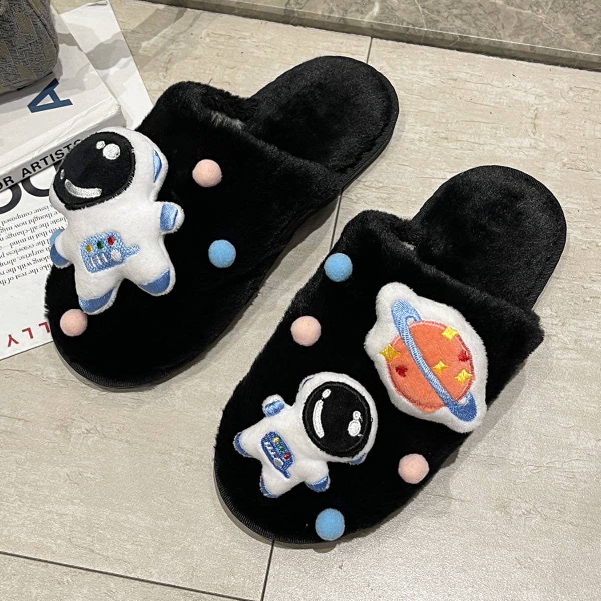 CARTOON SPACE ASTRONAUT HOME COTTON SLIPPERS_CWSHS0381