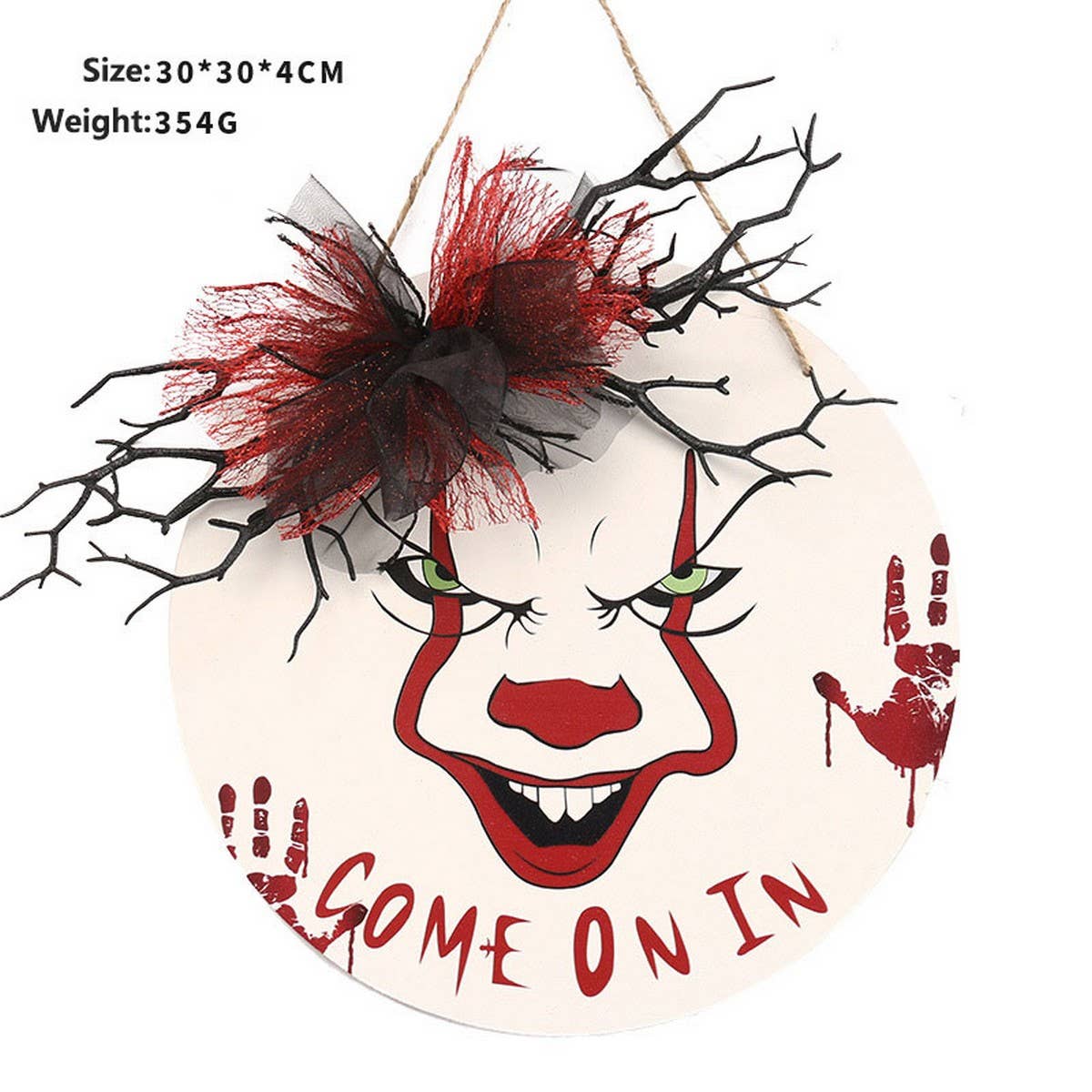 SCARY CLOWN WOODEN SIGN FOR HALLOWEEN DECOR_CWAJE05365
