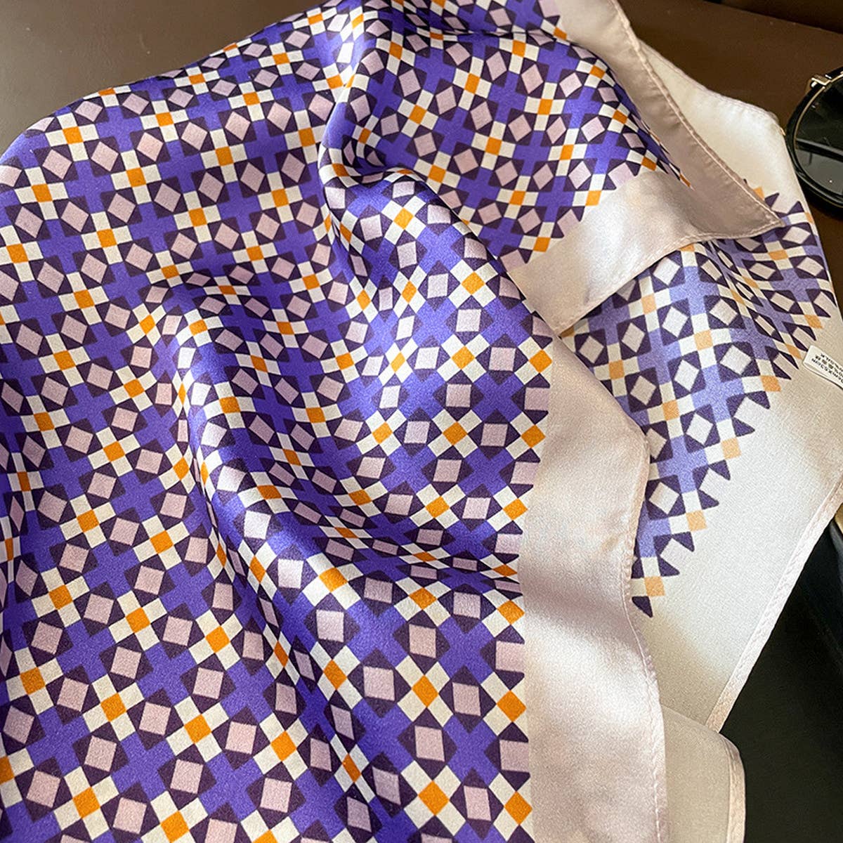 PURPLE FLORAL SILK SCARF ELEGANT SQUARE SCARF_CWASC0626