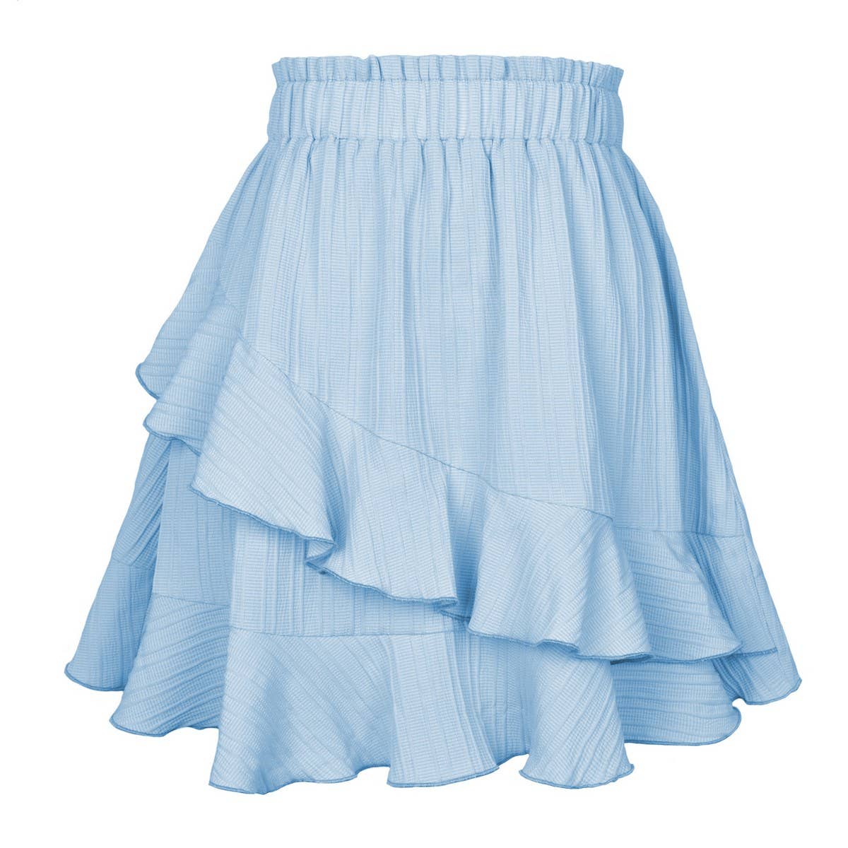 RUFFLED SKIRT HIGH WAIST SOLID COLOR SHORT SKIRT_CWBSS0395