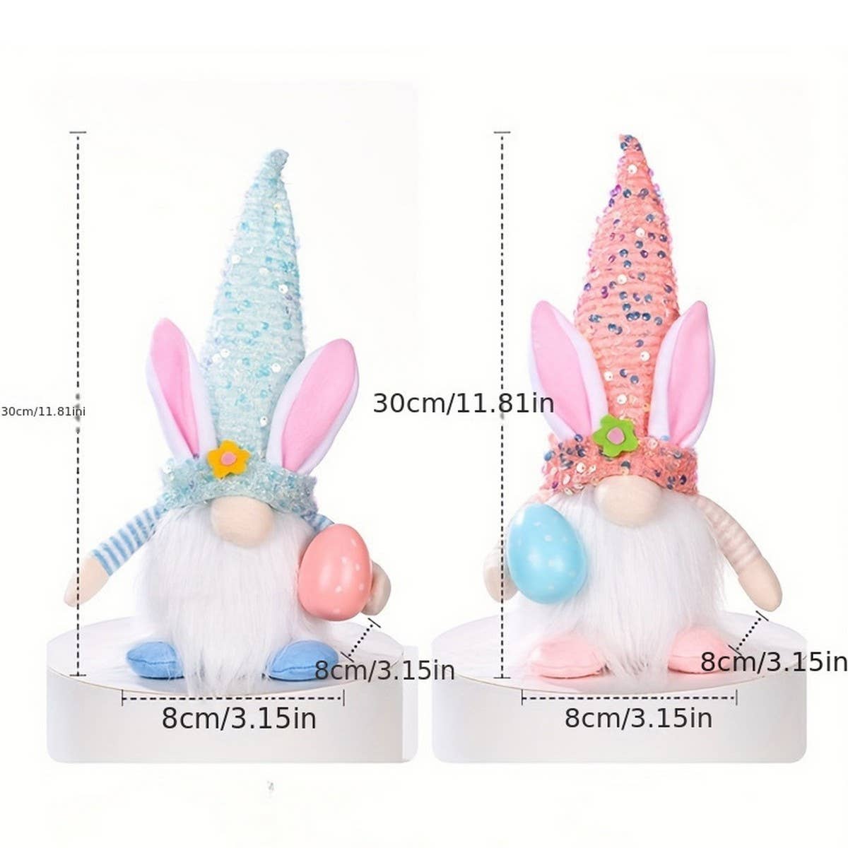 EASTER DECORATION WITH LIGHT SEQUIN HAT DOLL DOLL_CWMM3475
