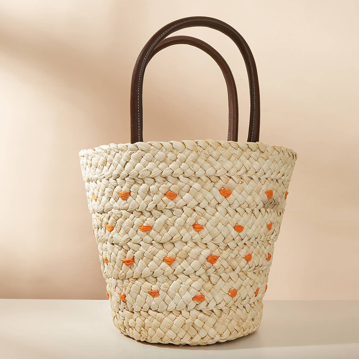 Women Clutch Rattan Woven Wicker Purse Bucket Bag_Cwab0820