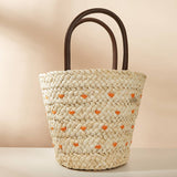 Women Clutch Rattan Woven Wicker Purse Bucket Bag_Cwab0820