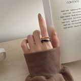GEOMETRIC CONTRAST INDEX FINGER OPEN RING_CWAJE1990
