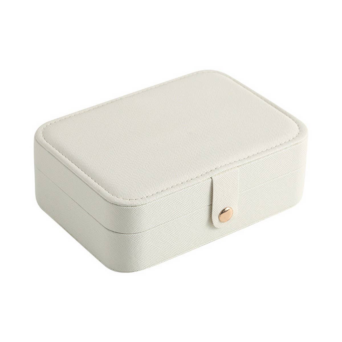 NEW SOLID COLOR DOUBLE LAYER JEWELRY STORAGE BOX_CWAJE1534