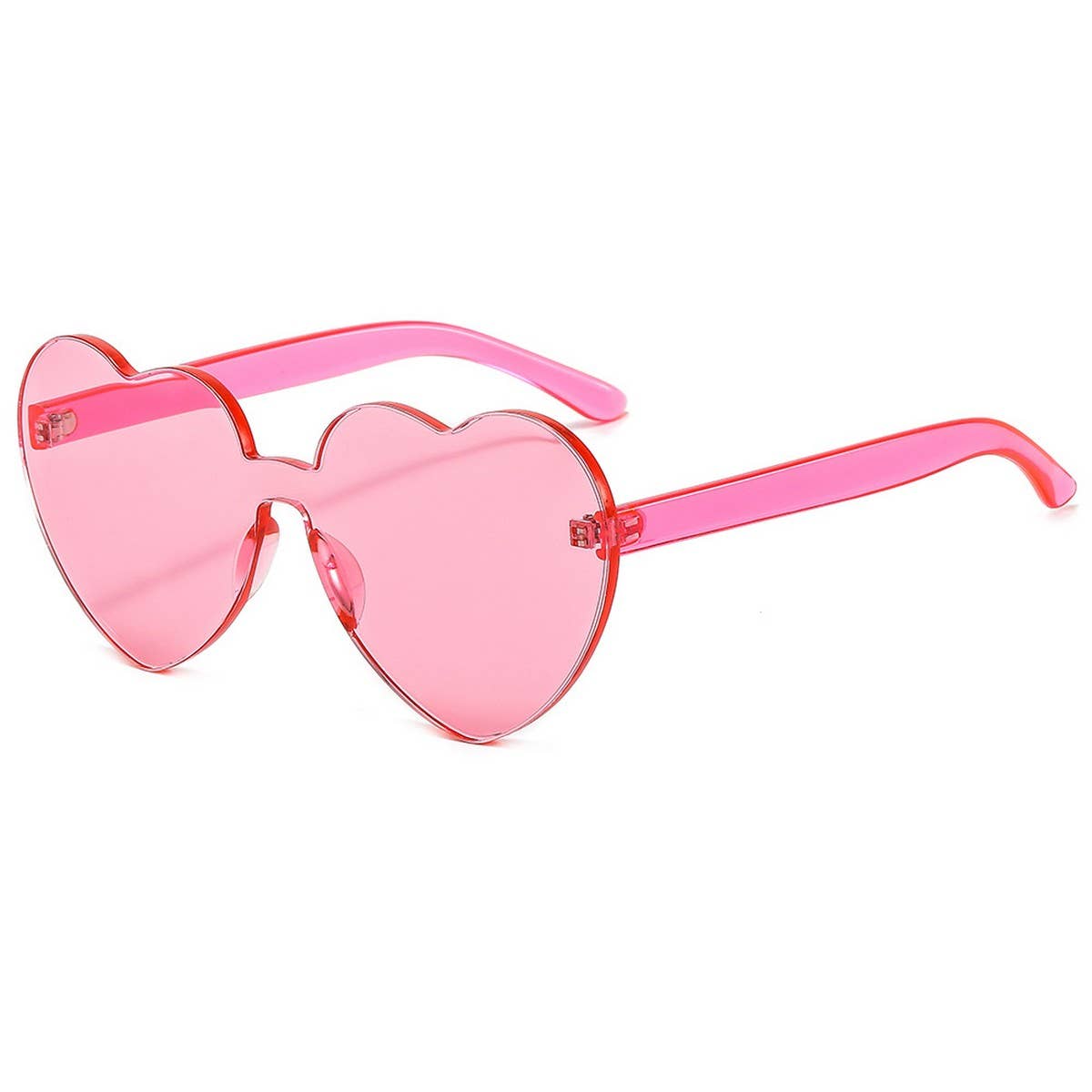 FRAMELESS HEART JELLY COLOR THICK SUNGLASSES_CWASG1194
