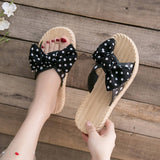 BOW DECORATED NON SLIP SLIPPERS FOR WOMENS_CWSHS0675