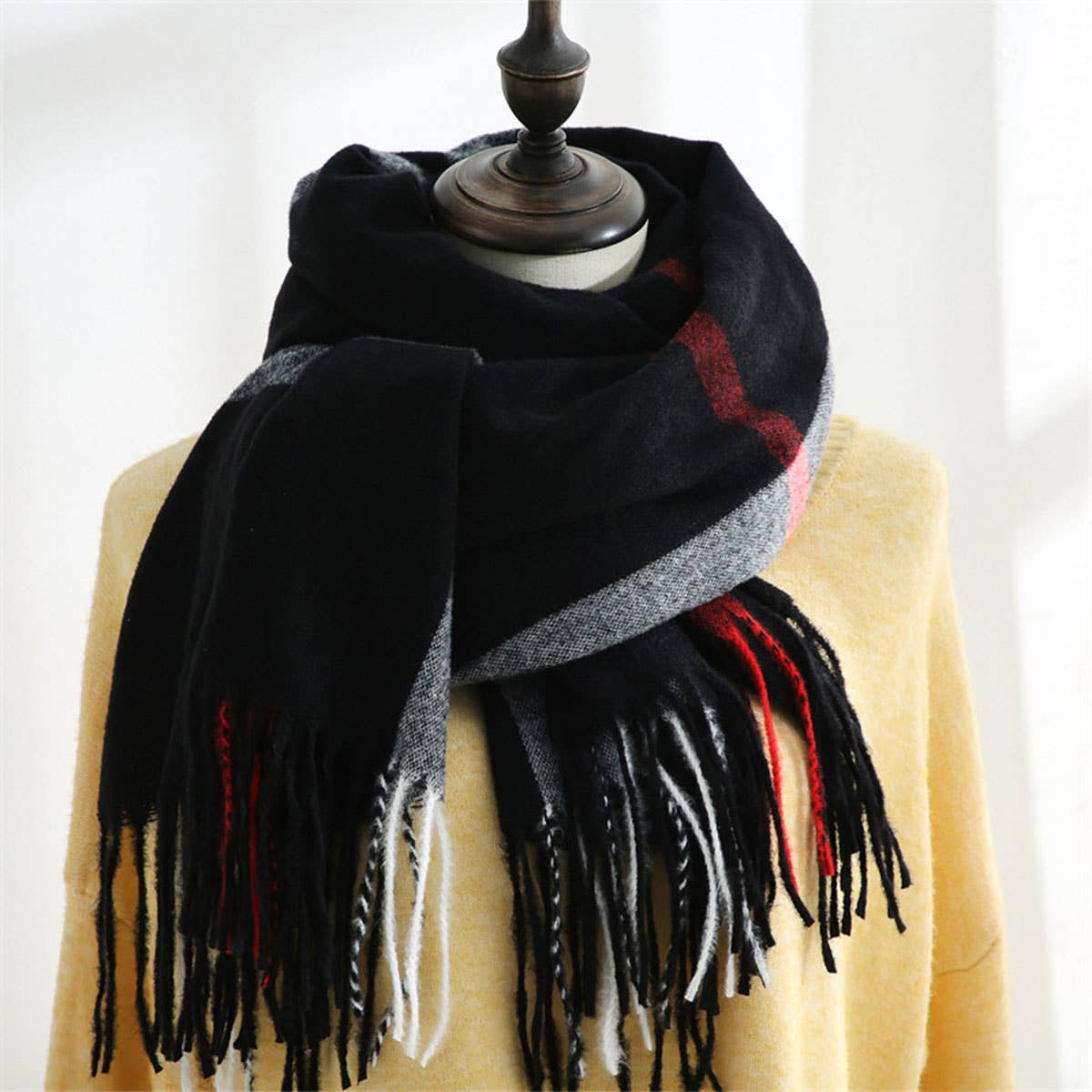 SWEET STRIPE WINTER SCARF SOFT MID LENGTH WRAP_CWASC0206