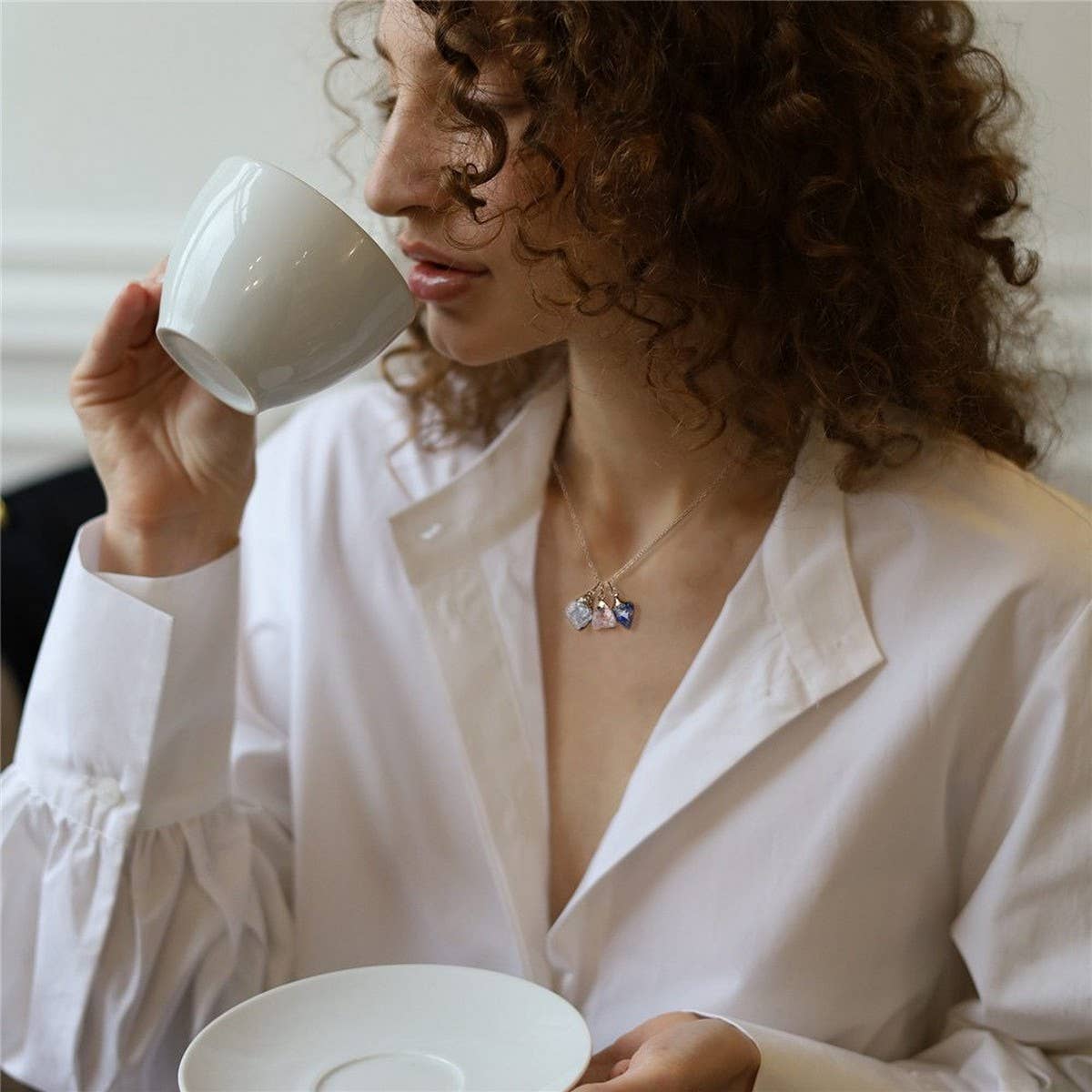 IRREGULAR NATURAL STONE NECKLACE SET_CWAJE1053