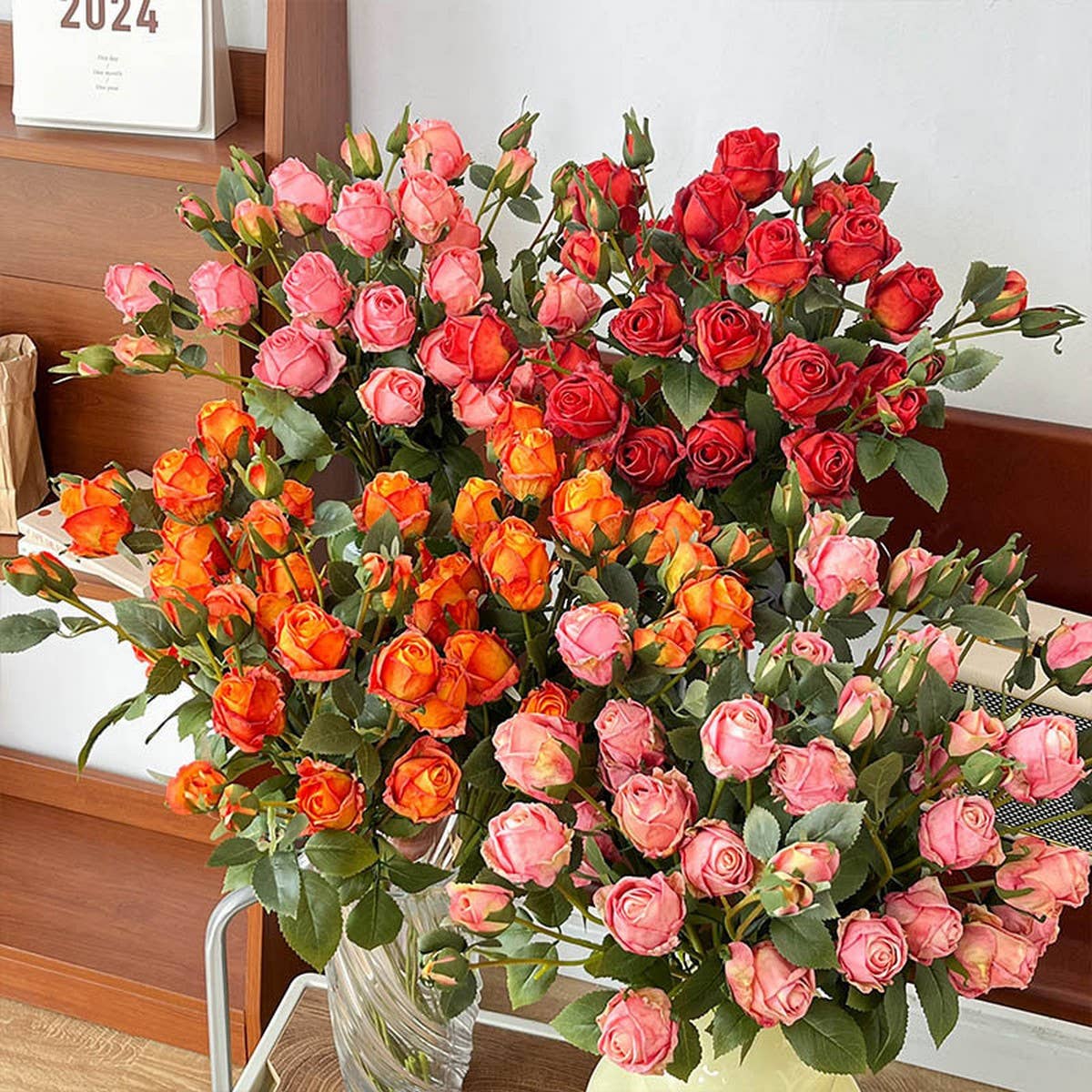 Vintage 5-Head Angora Rose With Burnt Edges_Cwmm6512