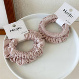Pink Satin Bead Scrunchie Soft Hair Tie_Cwaha07599