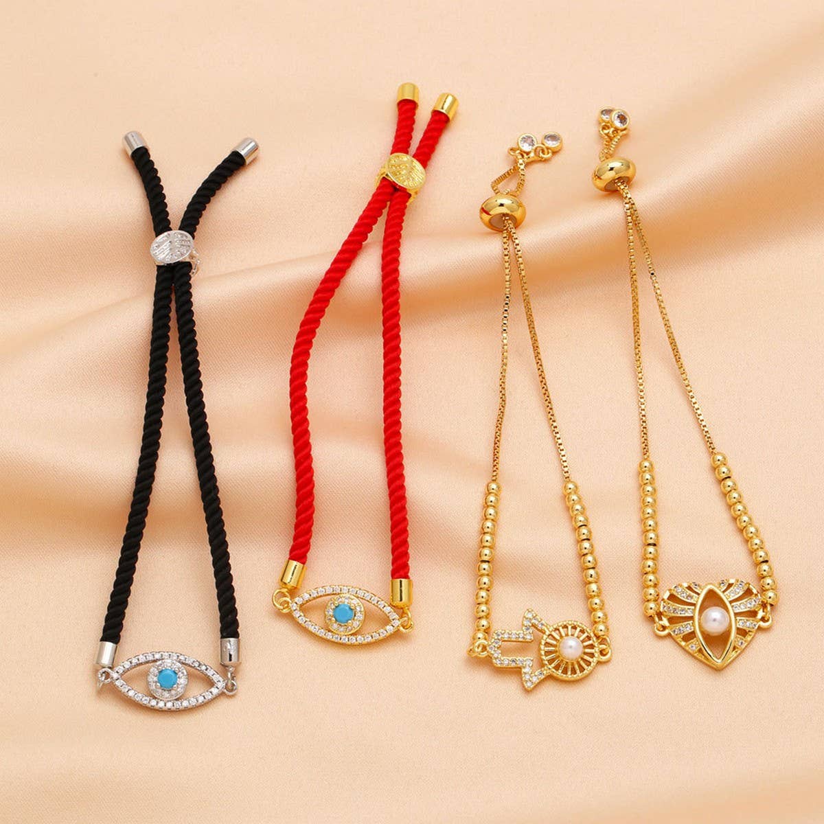 DEVILS EYE SET DIAMOND PEARL BRACELET_CWAJE0923