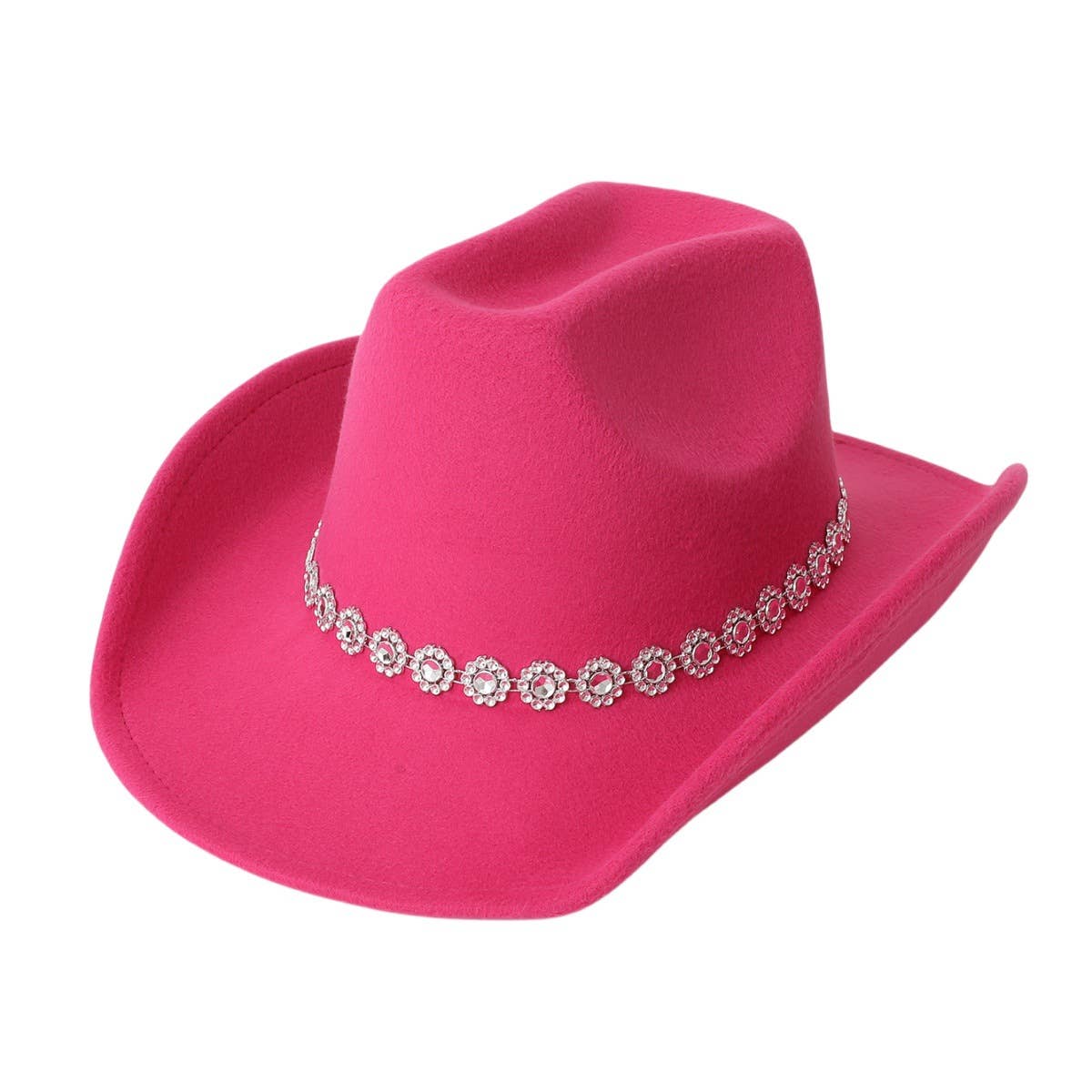 SPIRAL SEQUIN BRIM WESTERN FELT FEDORA HAT_CWAH3625