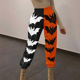Sporty Black And Orange Harlan Straight-Leg Pants