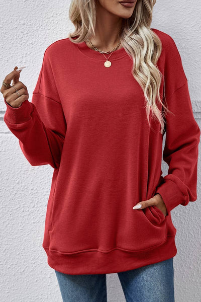 Cwohol0966_Winter Fleece Pocket Long-Sleeved Hoodie