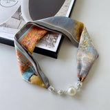 MAGNETIC SILK SCARF NECKLACE ELEGANT NECK WRAP_CWASC0752