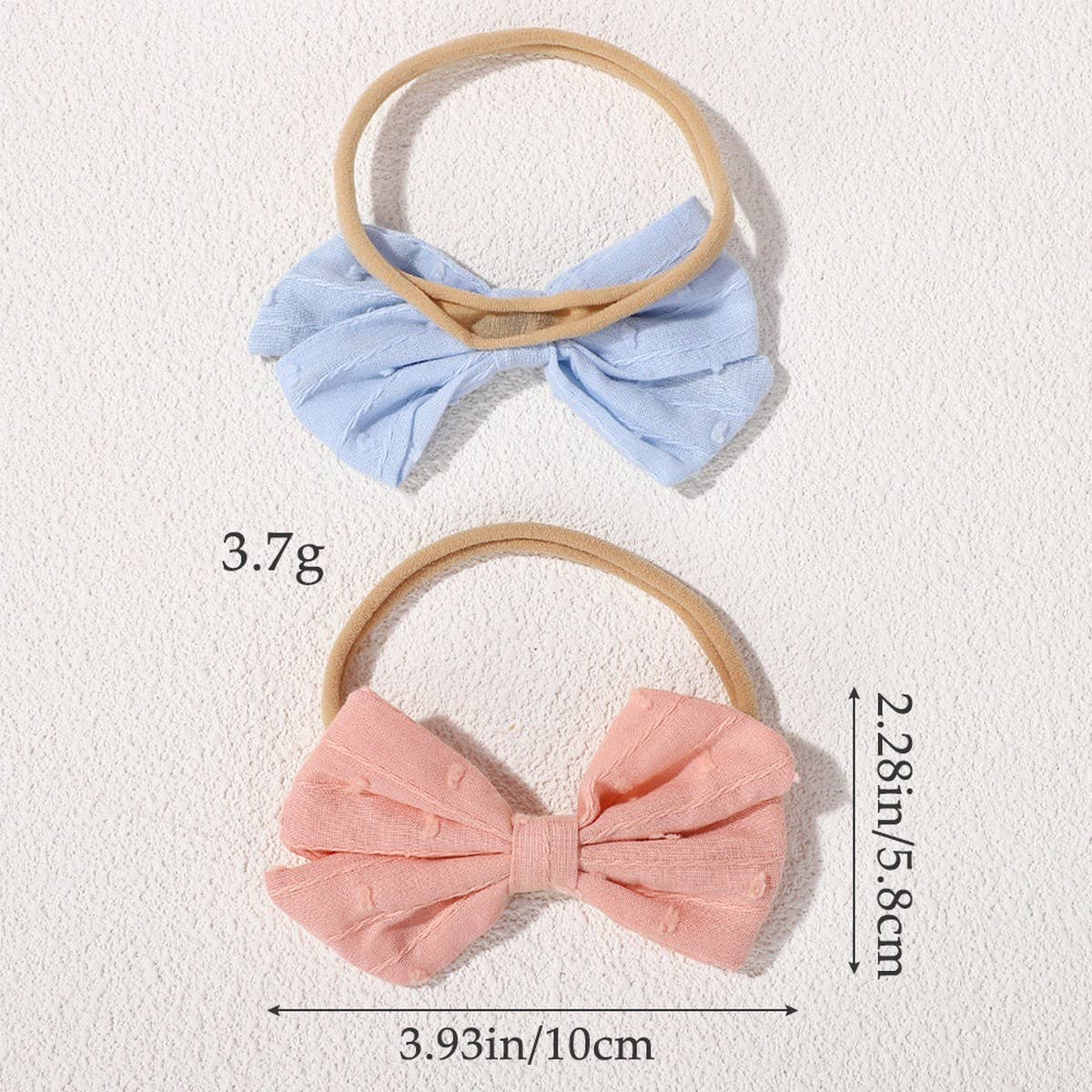 COTTON LINEN BOW HEADBAND SET FOR BABIES_CWAHA6742