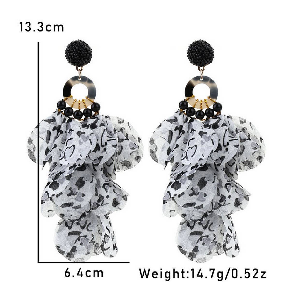 HANDMADE FLORAL TASSEL EARRINGS LONG BOLD DESIGN_CWMM6276