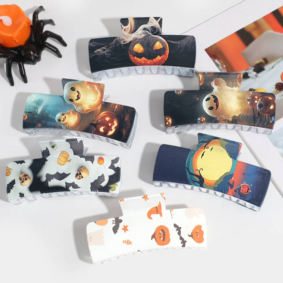 HALLOWEEN GHOST PUMPKIN BAT HAIR CLAW_CWAHA2256