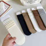 Women Solid Color Straight Socks Joker Socks_Cwms0287