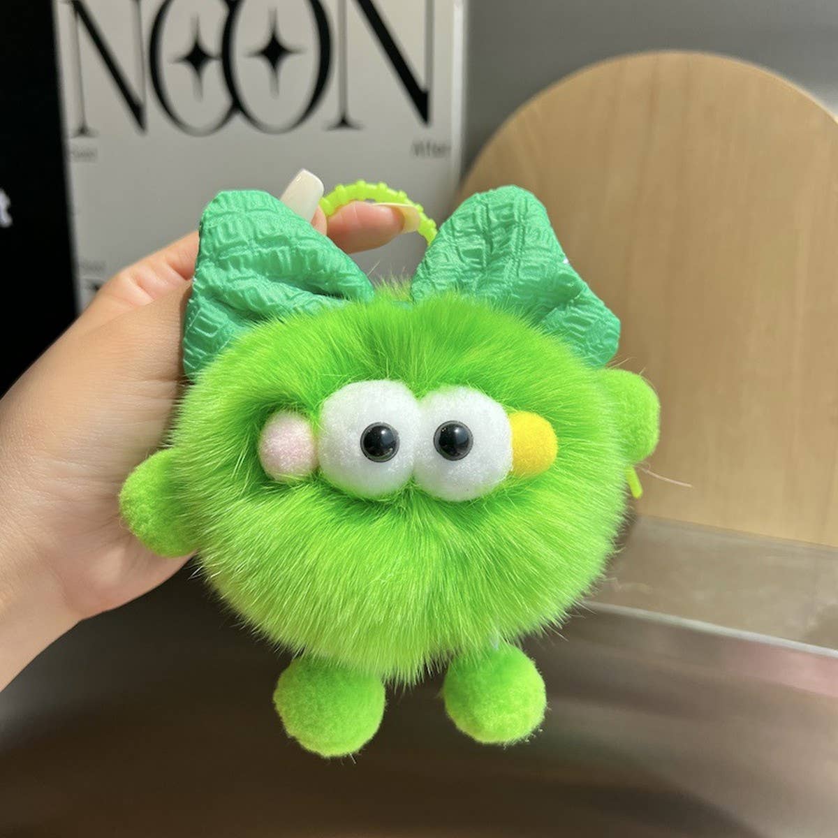 CUTE BOWKNOT BIG EYES CAR KEYCHAIN PLUSH PENDANT_CWMM2518