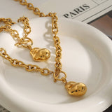 18K GOLD IRREGULAR BEAD OT CLASP CHAIN BRACELET_CWAJE4758