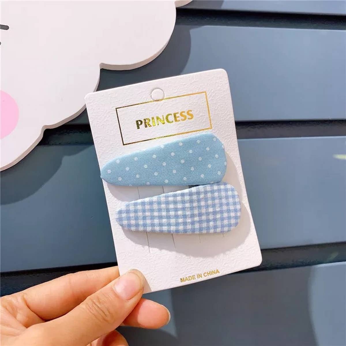 CHILDRENS SOLID COLOR POLKA DOT PLAID HAIRPIN_CWAHA1824