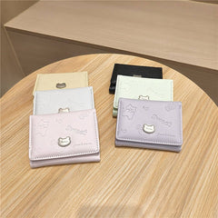 Cute Embossed Cat Candy Color Mini Wallet_Cwab06219