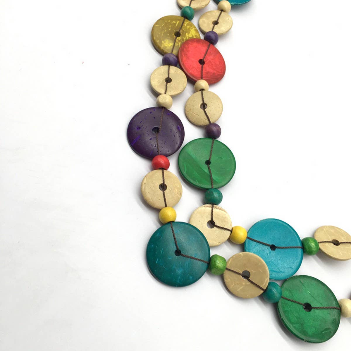 MULTI LAYERED COCONUT SHELL BEAD NECKLACE_CWMM4977