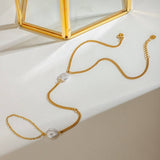 18K GOLD PEARL CHAIN ANKLET RING STAINLESS STEEL_CWAJE4847