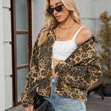 Wild And Versatile Leopard Print Denim Jacket