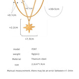 EIGHT POINTED STAR PENDANT DOUBLE LAYERED NECKLACE_CWAJE1087