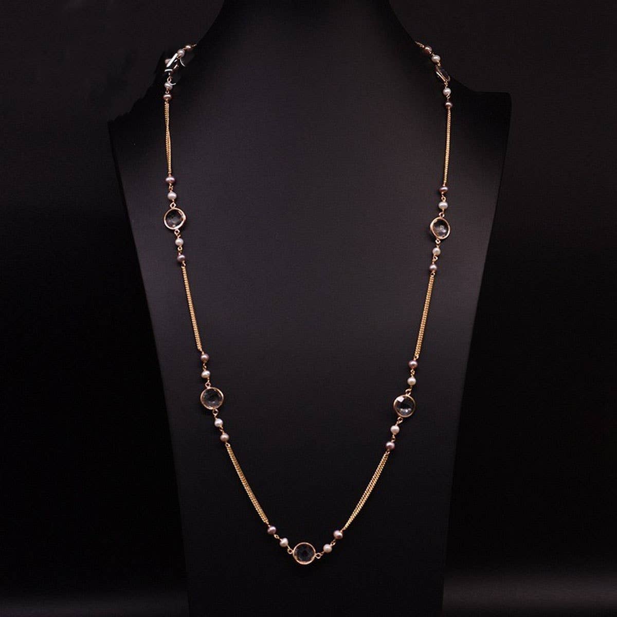 LONG BRAIDED FRESHWATER PEARL SWEATER NECKLACE_CWAJE3887