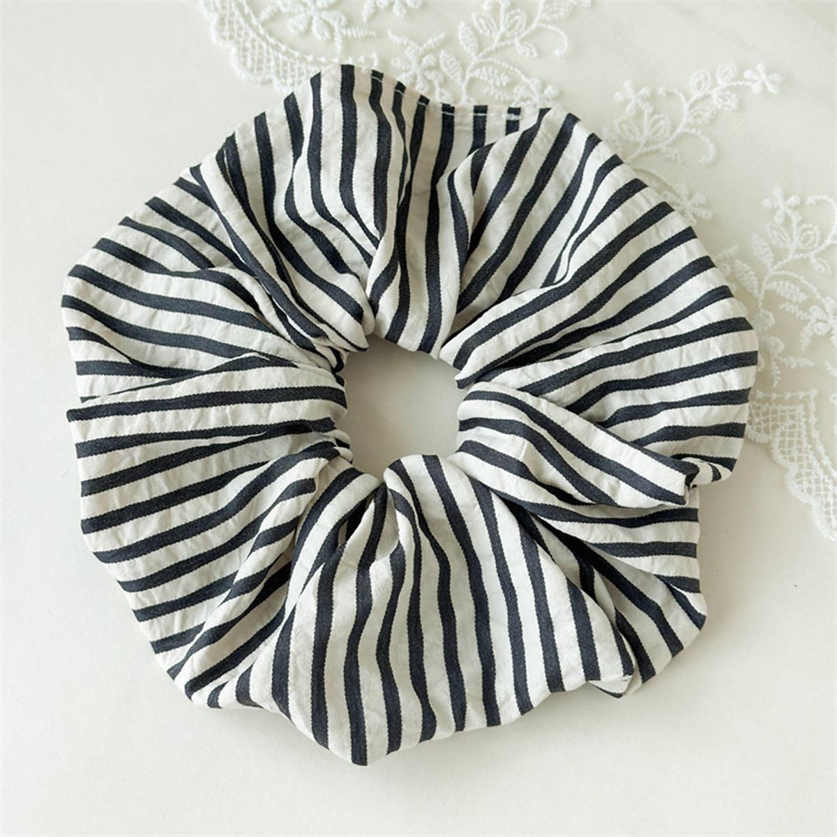 Summer Striped Fabric Hair Tie Retro Forest Style_Cwaha0751