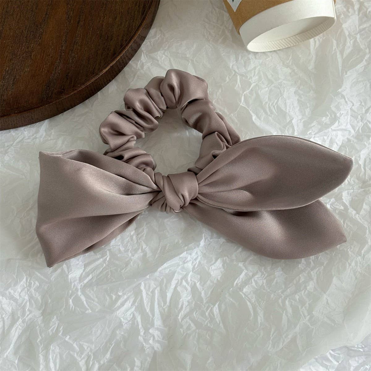 Satin Asymmetrical Bow Scrunchie Lazy Style_Cwaha07978