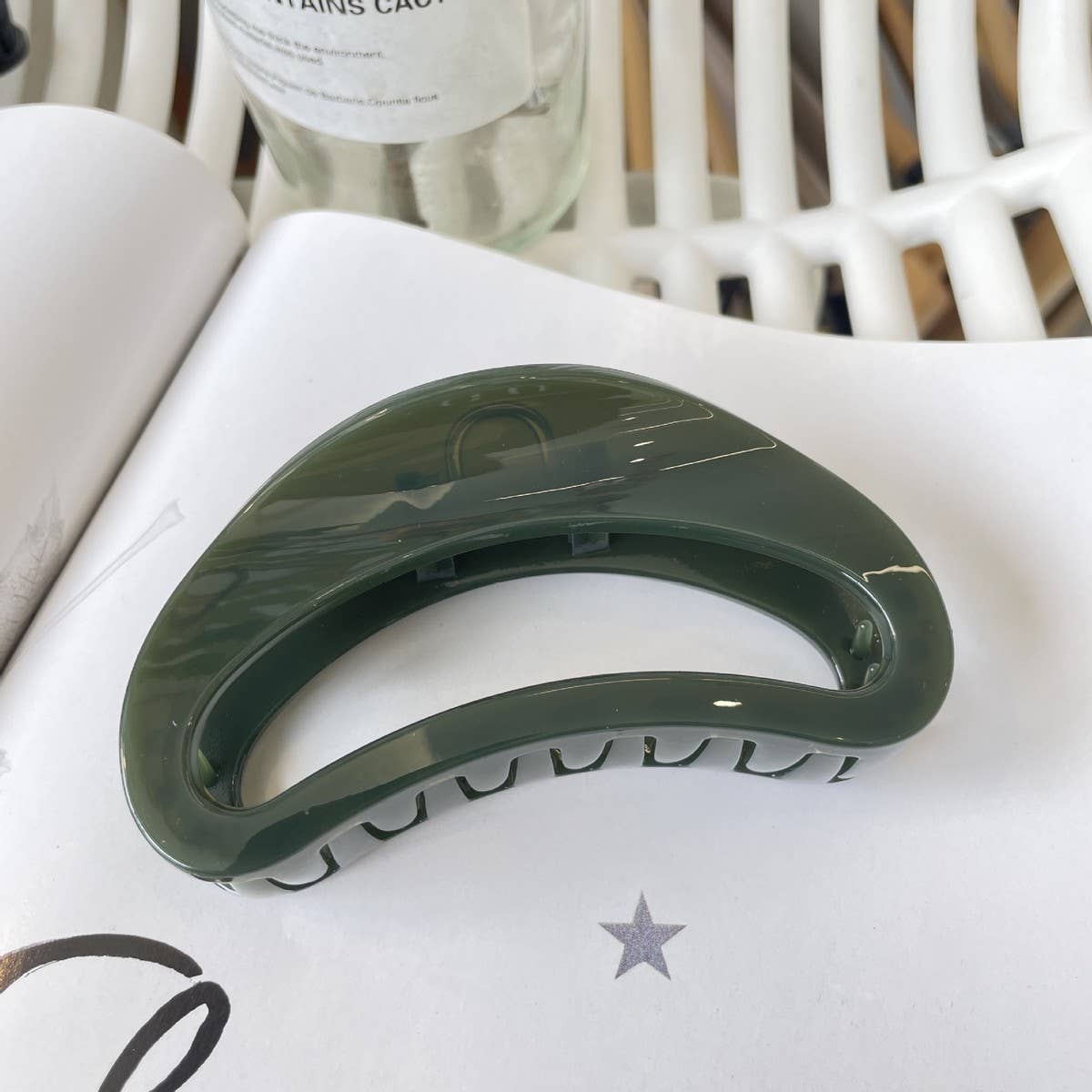 Cwaha1518_Simple Semi Circular Arc Large Hair Claw Clip