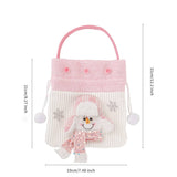 Cwmm9352_New Christmas Pink Plush Christmas Gift Bag