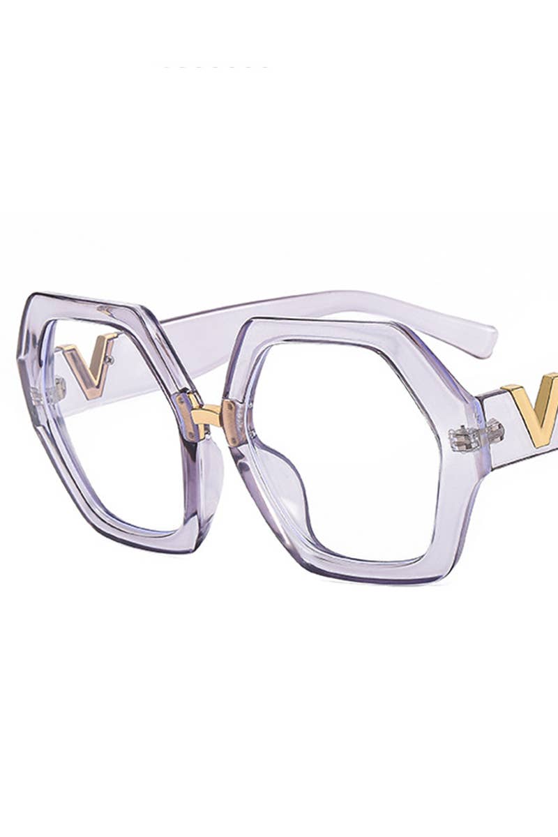 Women Geometric Frame Eyeglasses_Cwasg0135