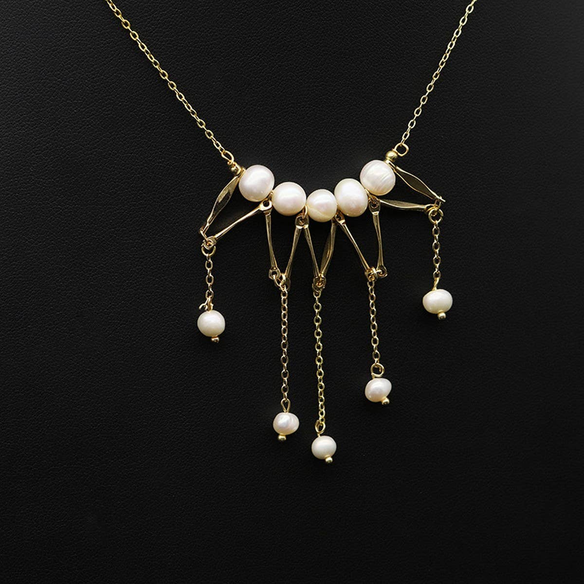 Womens Vintage Tassel Natural Pearl Necklace