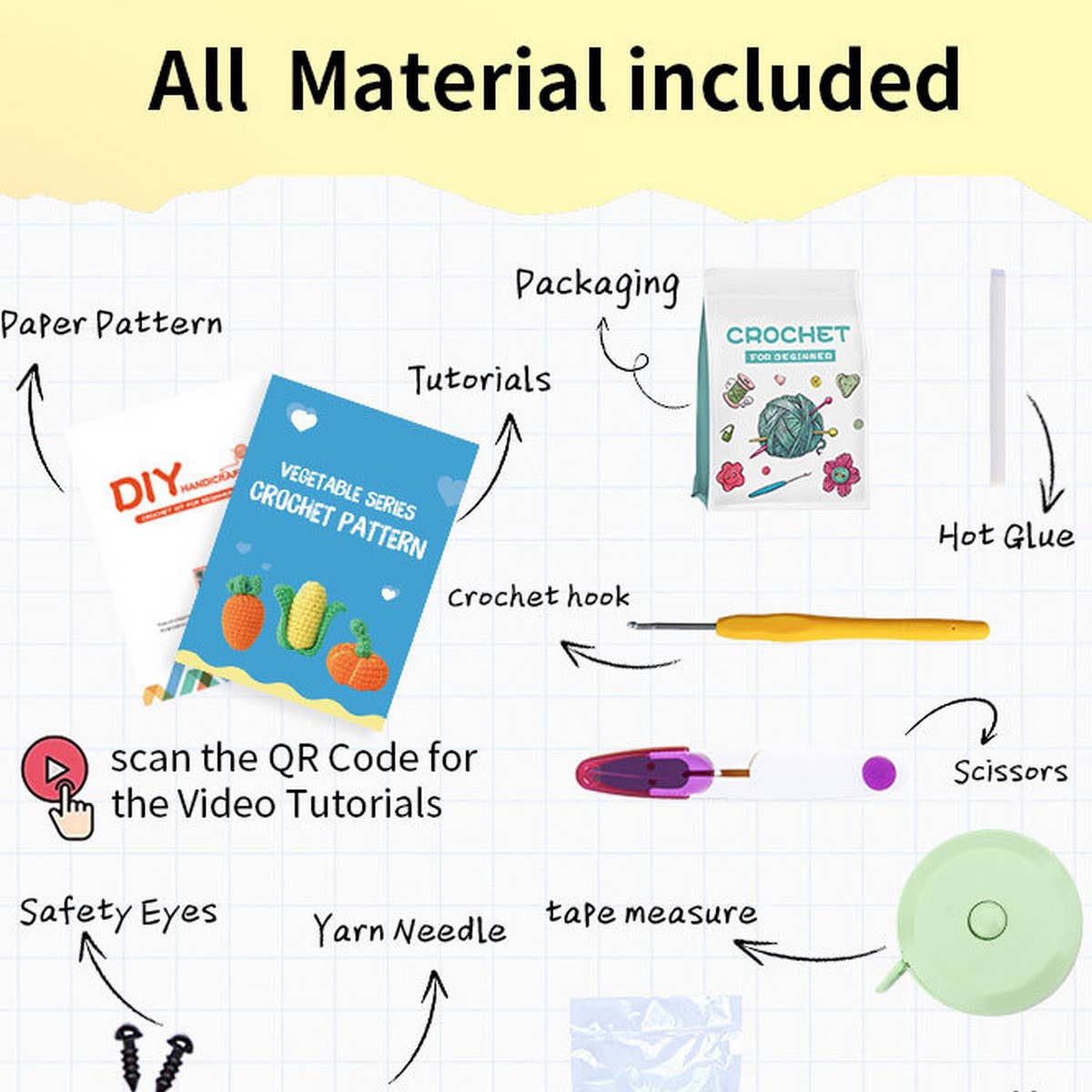 CROCHET MATERIAL BAG VEGETABLE SET_CWMM0839