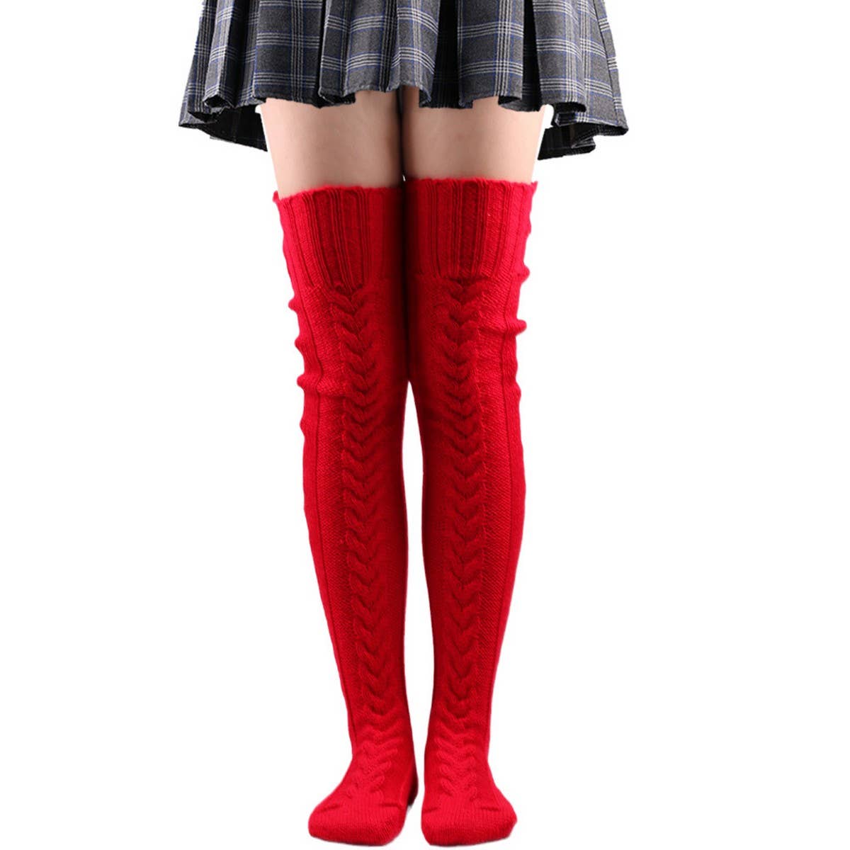 AUTUMN AND WINTER WARM SOLID COLOR KNEE SOCKS_CWMS0307