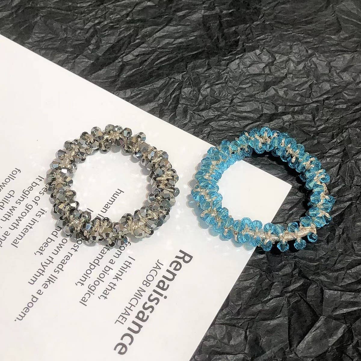 CUTE CRYSTAL VINTAGE HAIR TIE SWEET PONYTAIL BAND_CWAHA6765