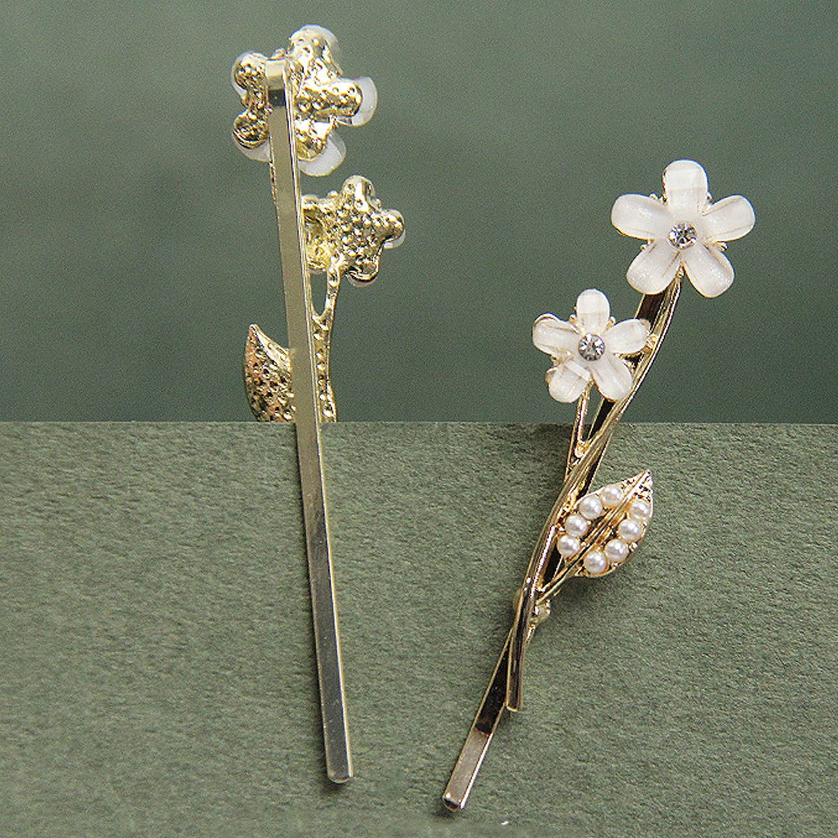 STYLISH FLOWER ALLOY HAIR PIN WITH PEARL_CWAHA1208