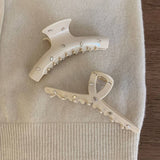 Rhinestone Hair Claw Simple Elegant Shark Clip_Cwaha07964