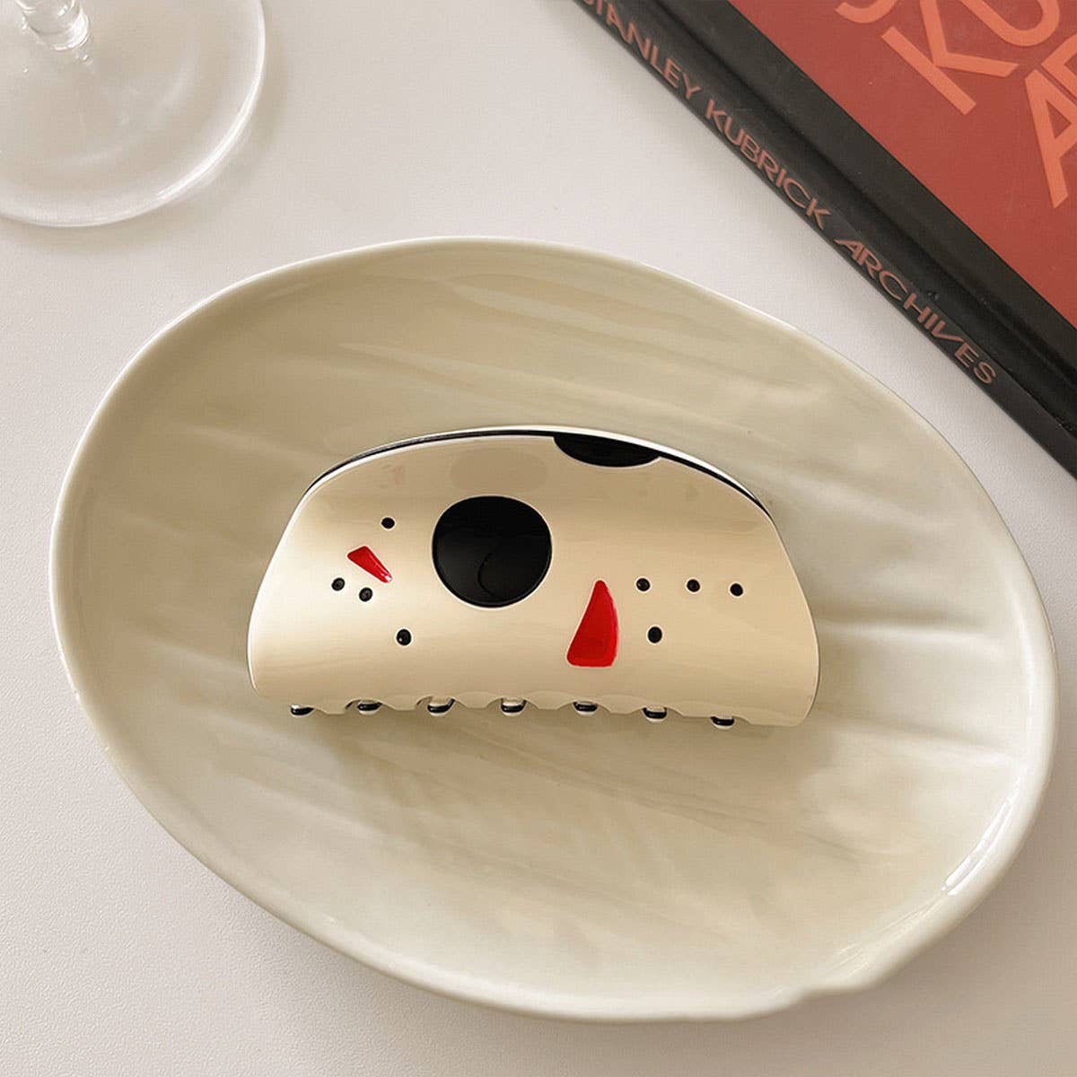 Halloween Ghost Face Hair Clip Creative Bun Claw