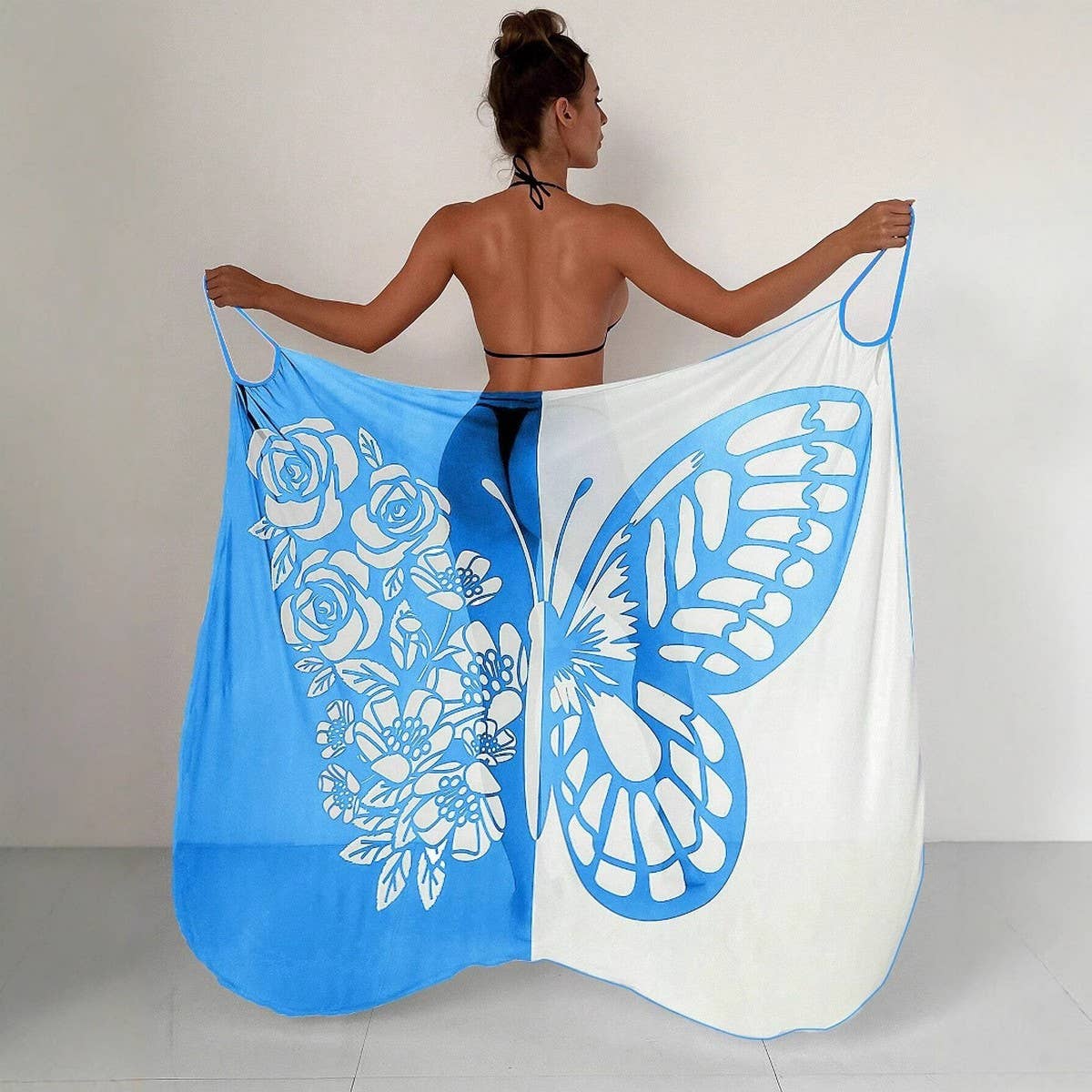 MULTI WAY BEACH DRESS COLOR BLOCK PRINT COVER UP_CWBLS0462