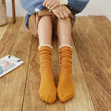 AUTUMN AND WINTER STRIPED LACE WOMENS SOCKS_CWMS0994