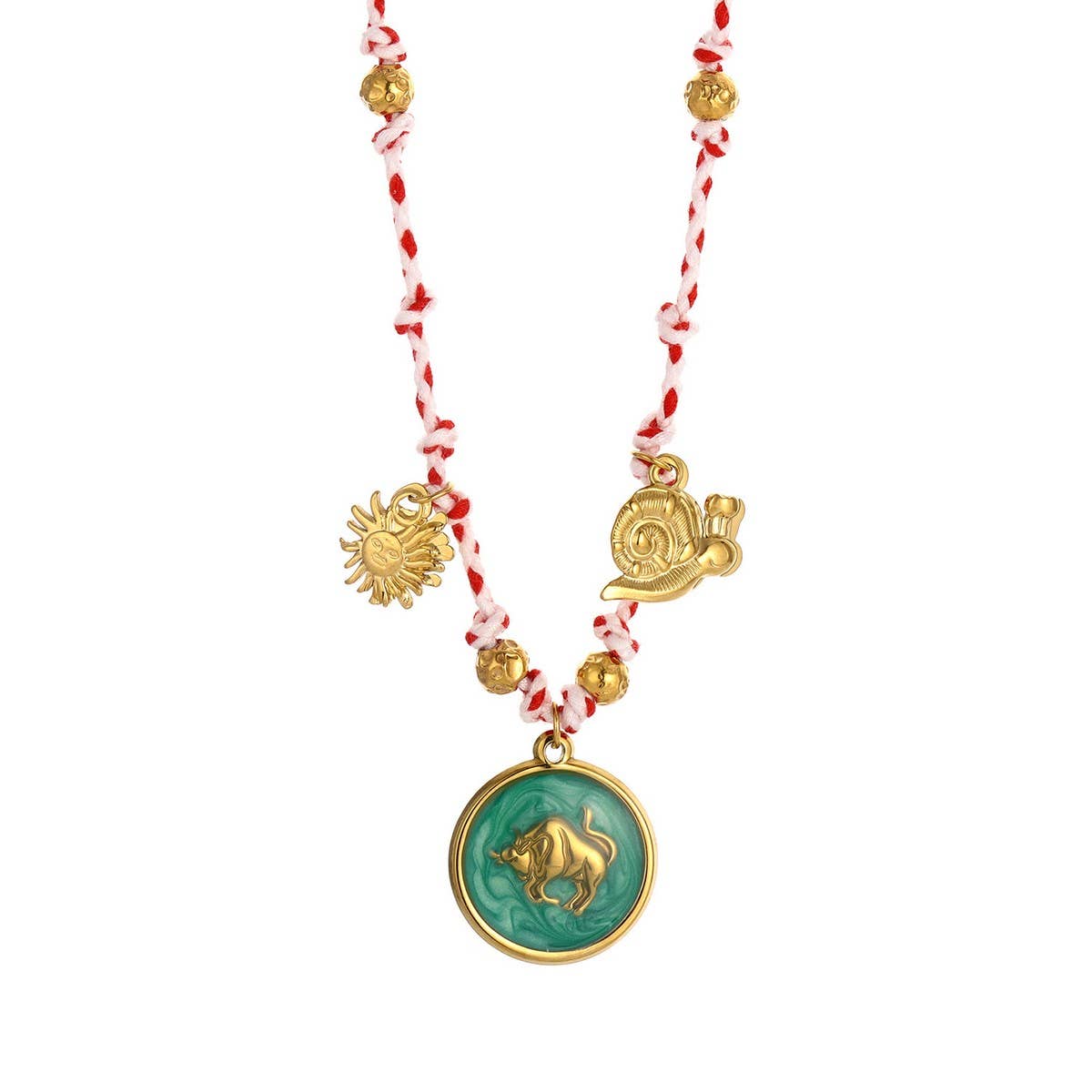 HANDMADE ZODIAC NECKLACE WITH ENAMEL CHARMS_CWMM8810